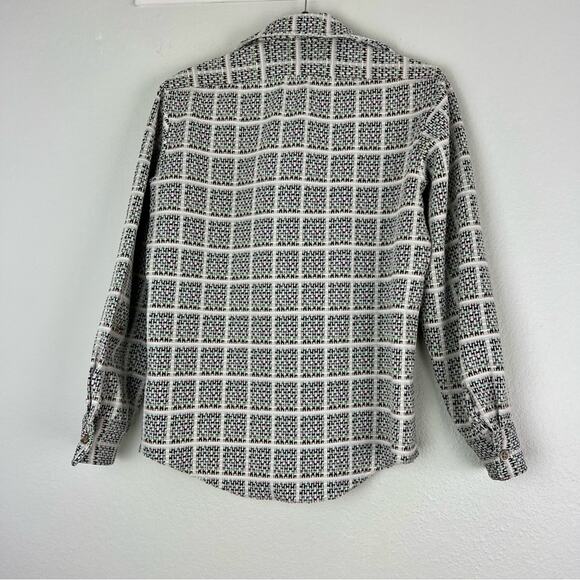 Vintage 70s Handmade Button Down Overshirt Unisex Neutral Minimalist - Picture 6 of 12